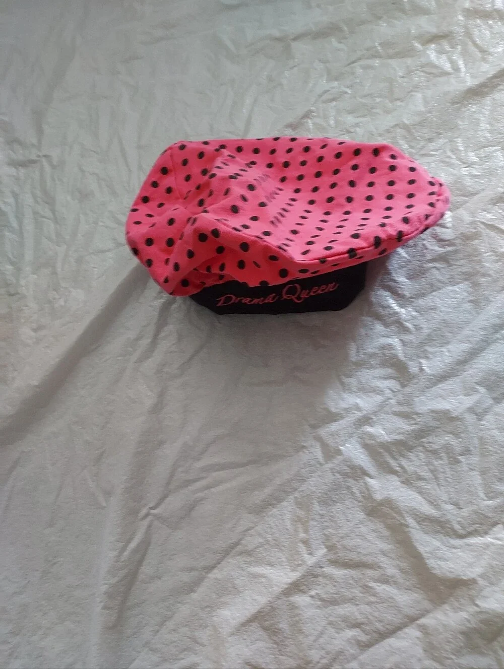 Drama Queen Pink Polka Dot Kids Bakers Cap